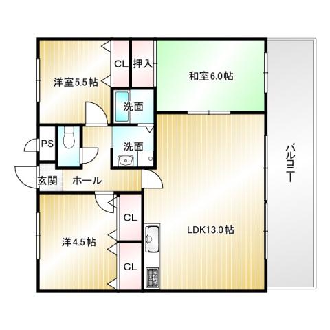コージーコートM(3LDK/2階)の間取り写真