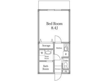エムクアルト小手指(1K/2階)の間取り写真