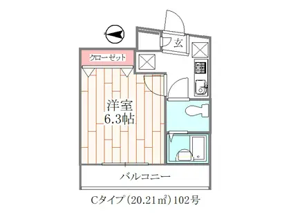 ASTEIOS(1K/1階)の間取り写真