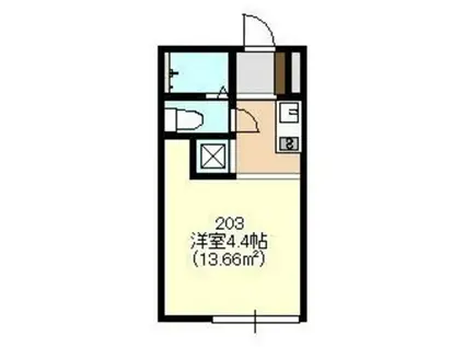 OM弐番館(1K/2階)の間取り写真