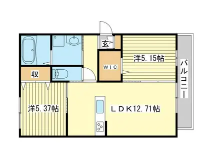 さくら東姫路(2LDK/1階)の間取り写真