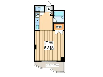 グランドール相模(1K/4階)の間取り写真