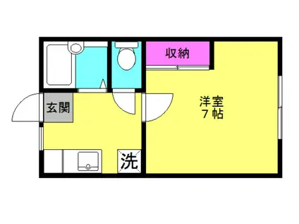 サンシティーM(1K/2階)の間取り写真