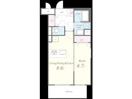 エスペランサ立川(1LDK/3階)の間取り写真