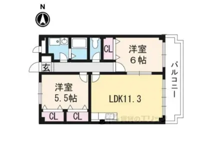 マリッチサワ(2LDK/1階)の間取り写真