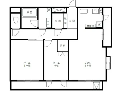アーバングレイス(2SLDK/2階)の間取り写真