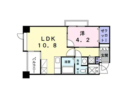 クオリティ西三国(1LDK/4階)の間取り写真