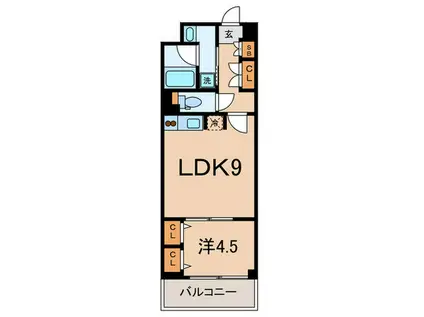 MYRIA RESIDENCE OOKAYAMA(1LDK/2階)の間取り写真