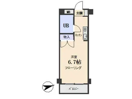 シティーライト丸山台(1K/1階)の間取り写真