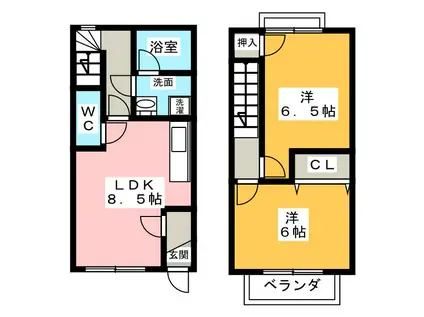フォーシーズン(2LDK/1階)の間取り写真