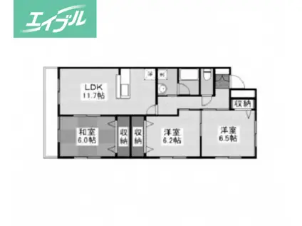 ローズマリー(3LDK/1階)の間取り写真