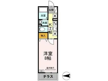 桜プレイス(1K/1階)の間取り写真