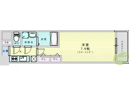 アドバンス新大阪5(1K/3階)の間取り写真