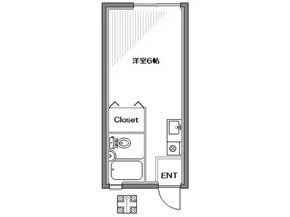 ドミール和泉(ワンルーム/2階)の間取り写真