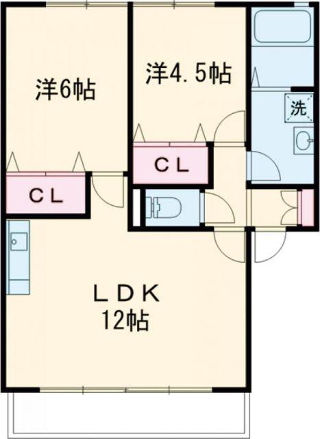 プリマヴェーラ(2LDK/1階)の間取り写真