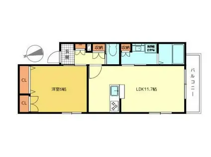 LUFT中野坂上(1LDK/2階)の間取り写真