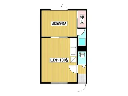 第2ツチヤハイツ(1LDK/2階)の間取り写真