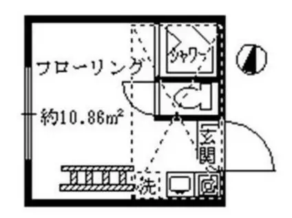 フェリスアンジュ(ワンルーム/2階)の間取り写真