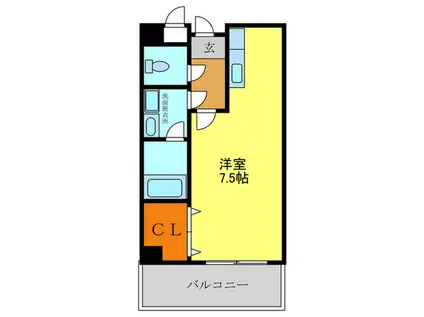 青葉丘リーセント(ワンルーム/4階)の間取り写真