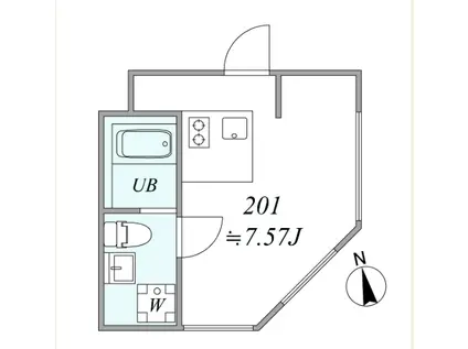 TRIAS372(1DK/2階)の間取り写真