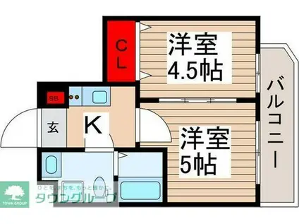 GRAN PASEO六町(2K/4階)の間取り写真