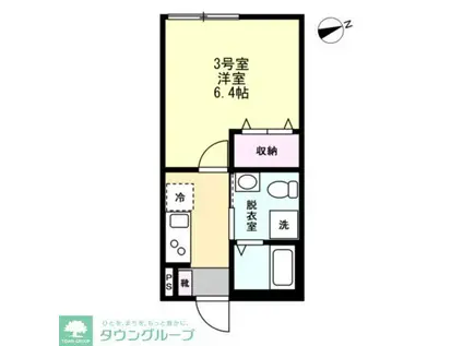 ベイルームリニア橋本(1K/2階)の間取り写真