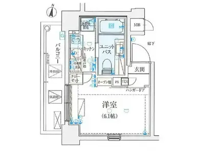 リヴシティ大島イースト(1K/2階)の間取り写真