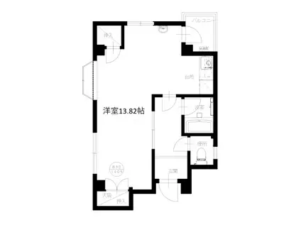 コーポひまわり(ワンルーム/2階)の間取り写真