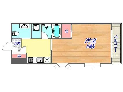 エスポワール春日野道2(1K/5階)の間取り写真