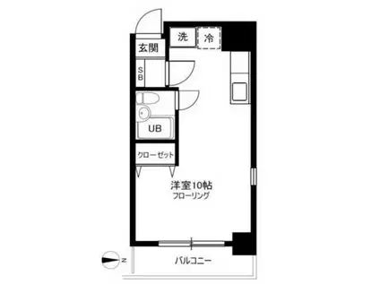 バレエハウスK(ワンルーム/4階)の間取り写真