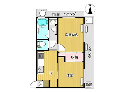 矢口マイコーポ(2K/3階)の間取り写真