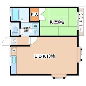 コーポ508(1LDK/2階)の間取り写真