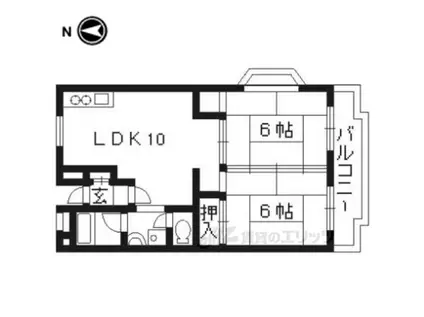 カサグランデ雅(2LDK/1階)の間取り写真