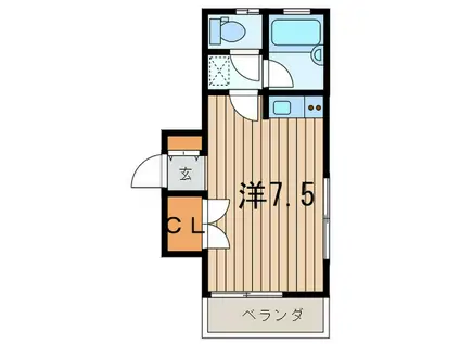 ナイスハイム(ワンルーム/2階)の間取り写真