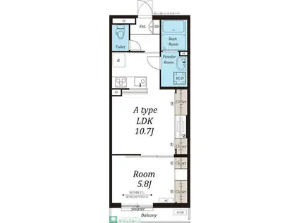 リブリ・RICCOIII(1LDK/3階)の間取り写真