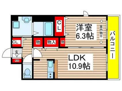 LE-CIEL MK(1LDK/2階)の間取り写真
