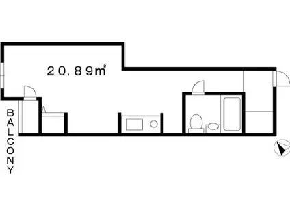 ステージ西新宿(ワンルーム/3階)の間取り写真
