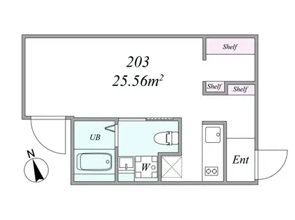 THE TRIAS205(1LDK/1階)の間取り写真