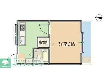 レジダンスイン富士見(1K/2階)の間取り写真