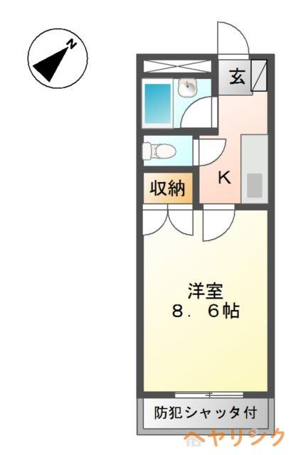 アーバンヒルズ(1K/1階)の間取り写真