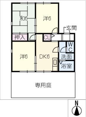 メゾンむつみヶ丘(3DK/1階)の間取り写真