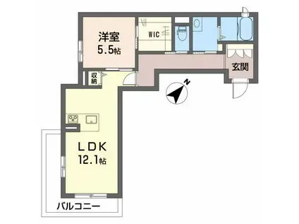 シャーメゾンHINATA(1LDK/3階)の間取り写真