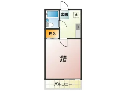 コーポカムタス(1K/2階)の間取り写真