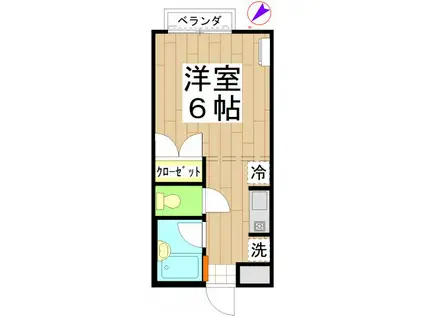 ファミーユのぞみ(1K/1階)の間取り写真