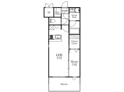 エンクレスト博多LEGEND(1LDK/3階)の間取り写真