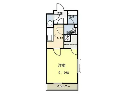 さんふーる(1K/3階)の間取り写真