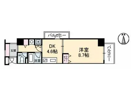 メゾン・ド・ナリヤA(1DK/3階)の間取り写真