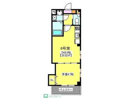 TSKアベニュー(1DK/2階)の間取り写真