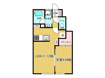 FLORAISON A(1LDK/1階)の間取り写真