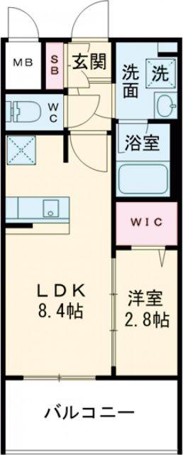 グランフォーレ久留米駅プレミア(1LDK/14階)の間取り写真
